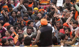 டெல்லியில் வங்காள தேச தூதரகம் முன்பு இந்து இளைஞர் கொலைக்கு எதிராக நடைபெற்ற போராட்டம்