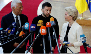 உக்ரைனுக்கு நிதி உதவி குறித்து அறிவித்த ஐரோப்பிய ஒன்றிய கவுன்சில் தலைவர் அந்தோனியா கோஸ்டா