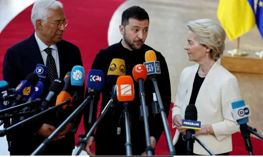 உக்ரைனுக்கு நிதி உதவி குறித்து அறிவித்த ஐரோப்பிய ஒன்றிய கவுன்சில் தலைவர் அந்தோனியா கோஸ்டா