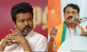 கிருஷ்ணகிரியில் செய்தியாளர்களிடம் பேசும் தமிழக பாஜ தலைவர் நயினார் நாகேந்திரன்