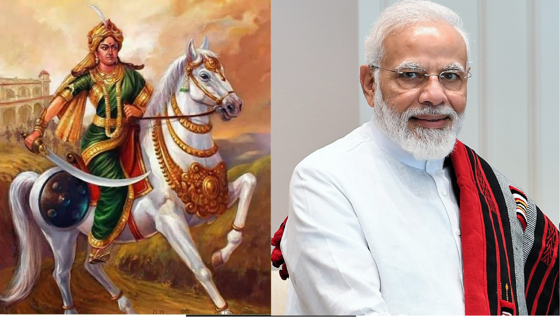 வீரமங்கை ராணி வேலு நாச்சியாரின் பிறந்தநாளை முன்னிட்டு பிரதமர் மோடி உள்ளிட்டோர் புகழாரம் சூட்டிய காட்சி