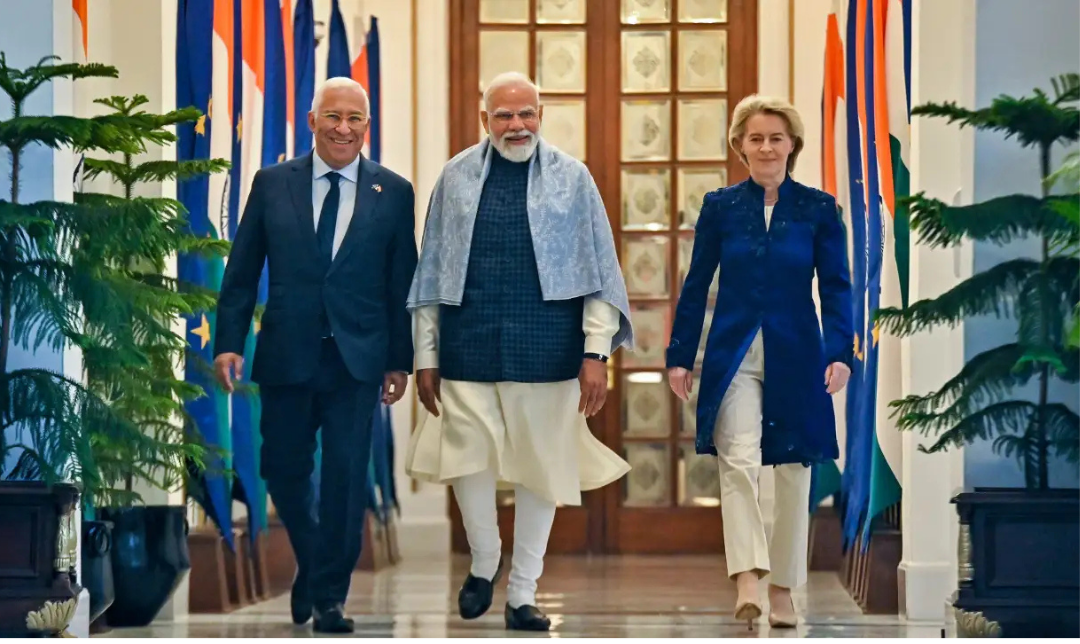 இந்தியா–ஐரோப்பிய யூனியன் தடையற்ற வர்த்தக ஒப்பந்தம் கையெழுத்து நிகழ்வு