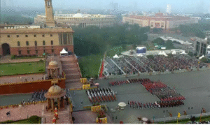 டில்லி விஜய் சவுக்கில் நடைபெற்ற ராணுவ வீரர்களின் பாசறை திரும்பும் அணிவகுப்பு