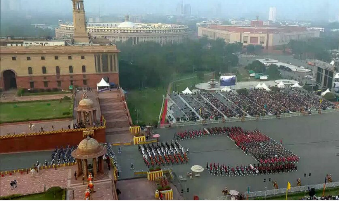 டில்லி விஜய் சவுக்கில் நடைபெற்ற ராணுவ வீரர்களின் பாசறை திரும்பும் அணிவகுப்பு