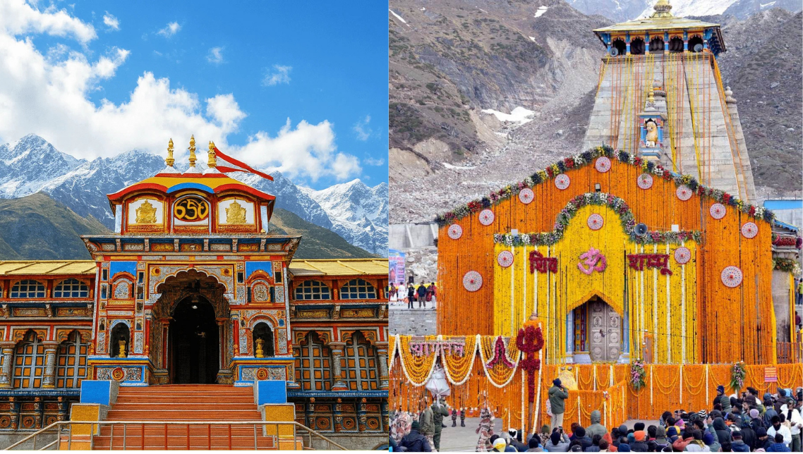 உத்தரகண்டில் அமைந்துள்ள பத்ரிநாத் கோவிலின் வெளிப்புற தோற்றம்