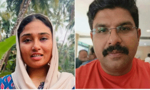 சர்ச்சை வீடியோ தொடர்பான தற்கொலை வழக்கில் கைது செய்யப்பட்ட பெண்ணை அழைத்துச் செல்லும் போலீசார்