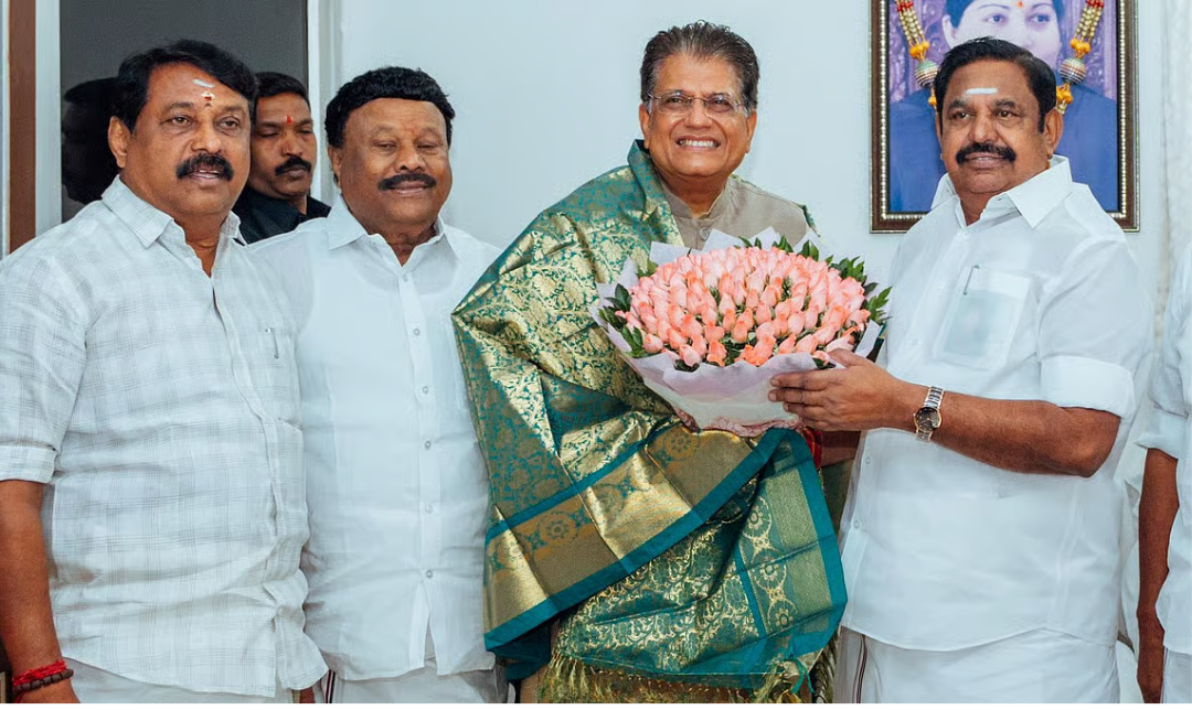 அதிமுக பொதுச்செயலாளர் எடப்பாடி பழனிசாமி இல்லத்தில் மத்திய அமைச்சர் பியுஷ் கோயல் சந்திப்பு