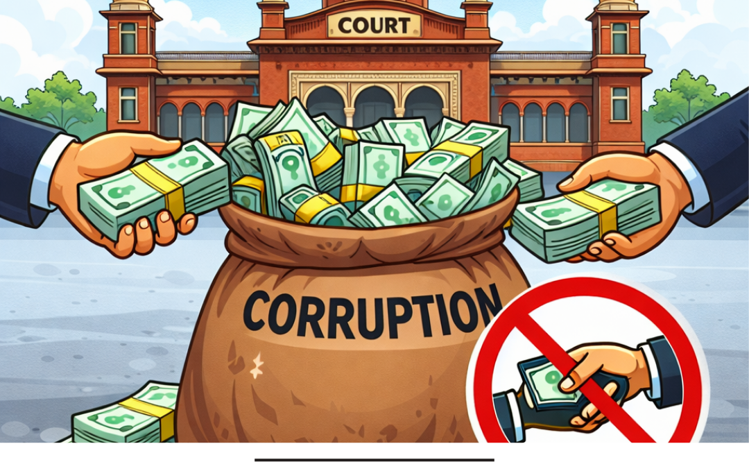 சென்னை உயர் நீதிமன்றம் மற்றும் லஞ்ச ஒழிப்புத் துறை தொடர்பான காட்சி.