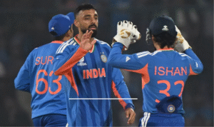 டி20 உலகக் கோப்பை போட்டியில் நமீபியாவை எதிர்த்து இந்தியா பெற்ற வெற்றி குறித்த செய்தி.