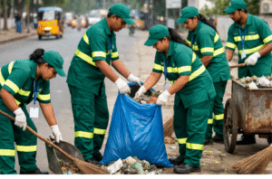 ஹைதராபாத் நகரத்தில் அரசு அலுவலக கட்டடங்கள் மற்றும் பணியாற்றும் ஊழியர்கள்.