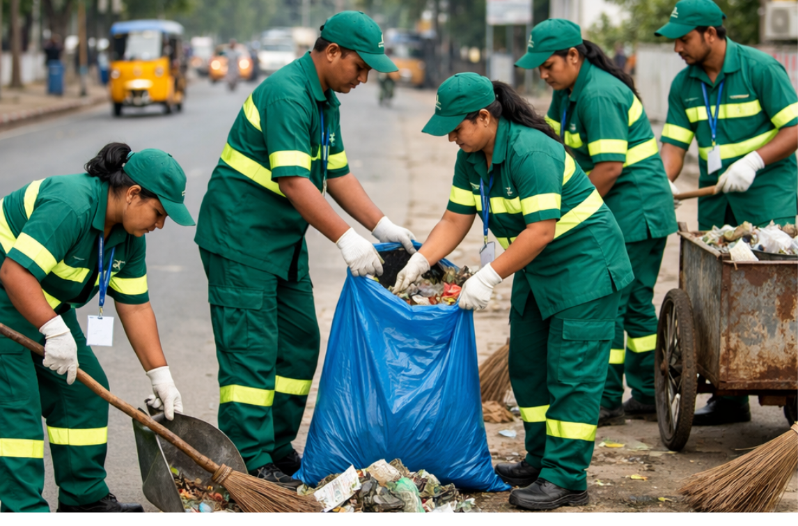 ஹைதராபாத் நகரத்தில் அரசு அலுவலக கட்டடங்கள் மற்றும் பணியாற்றும் ஊழியர்கள்.