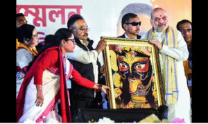 மேற்கு வங்க பாஜ பொதுக்கூட்டத்தில் உரையாற்றும் அமித் ஷா