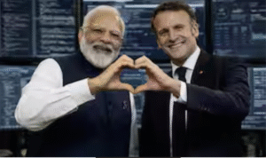 பிரதமர் மோடி மற்றும் பிரான்ஸ் அதிபர் மேக்ரான் இணைந்த ஏஐ படம் சமூக வலைதளத்தில் பகிரப்பட்டது.