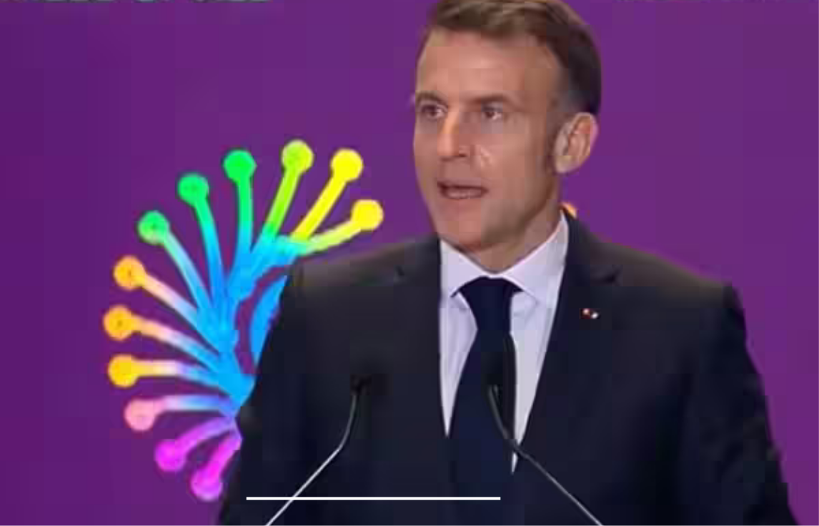 சர்வதேச ஏஐ மாநாட்டில் உரையாற்றும் பிரான்ஸ் அதிபர் மேக்ரான்