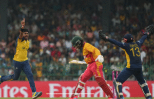 கொழும்பு ஆர். பிரேமதாச மைதானத்தில் நடைபெற்ற டி20 உலகக்கோப்பை போட்டியில், இலங்கையை 6 விக்கெட் வித்தியாசத்தில் வீழ்த்திய ஜிம்பாப்வே அணி; பிரையன் பென்னட் மற்றும் சிக்கந்தர் ராசா ஜொலிப்பு.