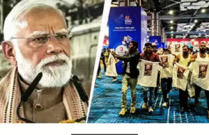 மீரட்டில் நடைபெற்ற நிகழ்ச்சியில் பிரதமர் மோடி, டில்லியில் நடந்த ஏஐ மாநாடு குறித்து காங்கிரஸ் மீது விமர்சனம் தெரிவித்தார்.