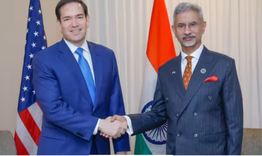 அமெரிக்க வெளியுறவுத்துறை அமைச்சர் மார்கோ ரூபியோவை சந்தித்து பேசும் ஜெய்சங்கர்