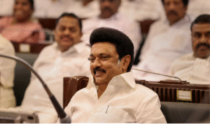 திண்டிவனத்தில் நடைபெற்ற நிகழ்ச்சியில் பேசும் தமிழக முதல்வர் மு.க. ஸ்டாலின்