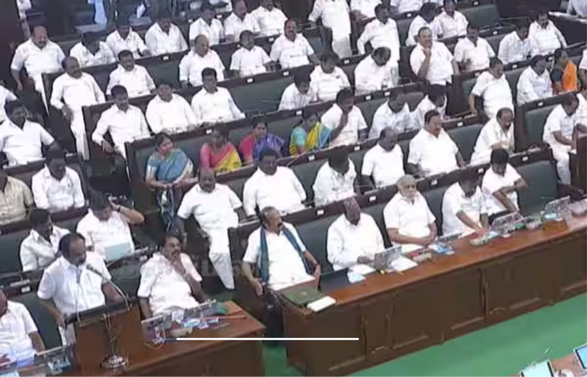 தமிழக சட்டசபையில் இடைக்கால பட்ஜெட் தாக்கல் செய்யப்படும் காட்சி.