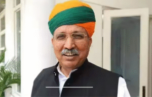 ஸ்ரீநகரில் நடைபெற்ற நிகழ்ச்சியில் உரையாற்றும் மத்திய அமைச்சர் அர்ஜூன் ராம் மேக்வால்.