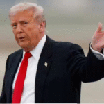 அமெரிக்க அதிபர் டிரம்ப் செய்தியாளர் சந்திப்பு மற்றும் ஈரான் மீது வான்வழி தாக்குதல் காட்சி.