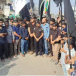 அலிப்பூர் கிராமத்தில் நடைபெற்ற கண்டன பேரணி மற்றும் பாதுகாப்பு பணியில் ஈடுபட்ட போலீசார்.