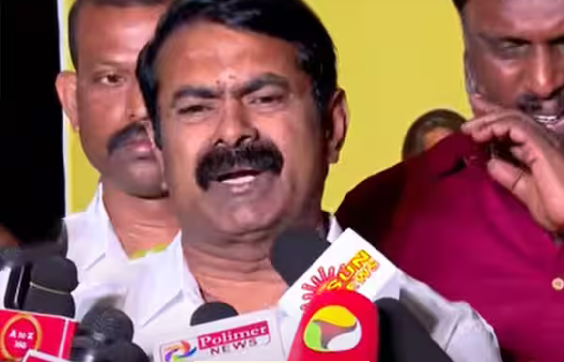 சென்னையில் நிருபர்களிடம் பேசிய நாம் தமிழர் கட்சி ஒருங்கிணைப்பாளர் சீமான்