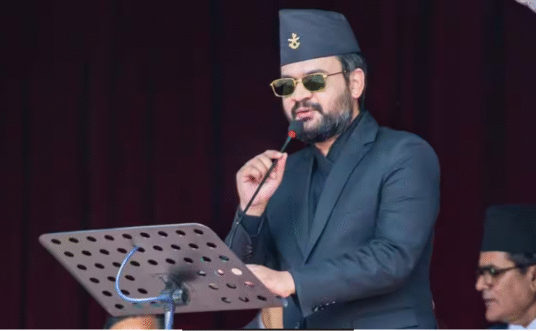 நேபாள தேர்தலில் முன்னிலை பெற்ற தேசிய சுதந்திர கட்சி தலைவர் மற்றும் ராப் பாடகர் பாலேந்திர ஷா.