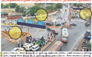 கோவை காந்திபுரம் சந்திப்பில் நிறுவப்பட்ட ஈ.வெ.ரா. சிலை தொடர்பான சர்ச்சை.