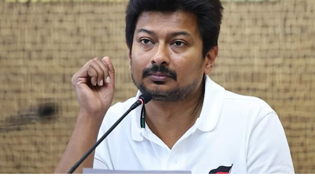 வேட்பு மனு தாக்கல் செய்யும் உதயநிதி மற்றும் அவரது சொத்து விவரங்களை குறிக்கும் காட்சி