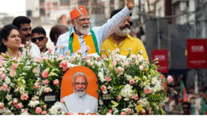 புதுச்சேரியில் ரோடு ஷோ நடத்தும் பிரதமர் மோடி மற்றும் பாதுகாப்பு ஏற்பாடுகள் காட்சி