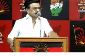 திருநெல்வேலி பிரசார கூட்டத்தில் உரையாற்றும் ஸ்டாலின் மற்றும் ஆதரவாளர்கள் கூட்டம்