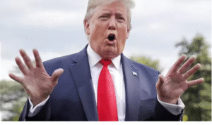 ஈஸ்டர் விழாவில் பேசும் டிரம்ப் மற்றும் அதனை எதிர்த்து எழுந்த சர்ச்சையை குறிக்கும் காட்சி