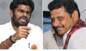 கோவையில் செய்தியாளர்களிடம் பேசி வரும் அண்ணாமலை