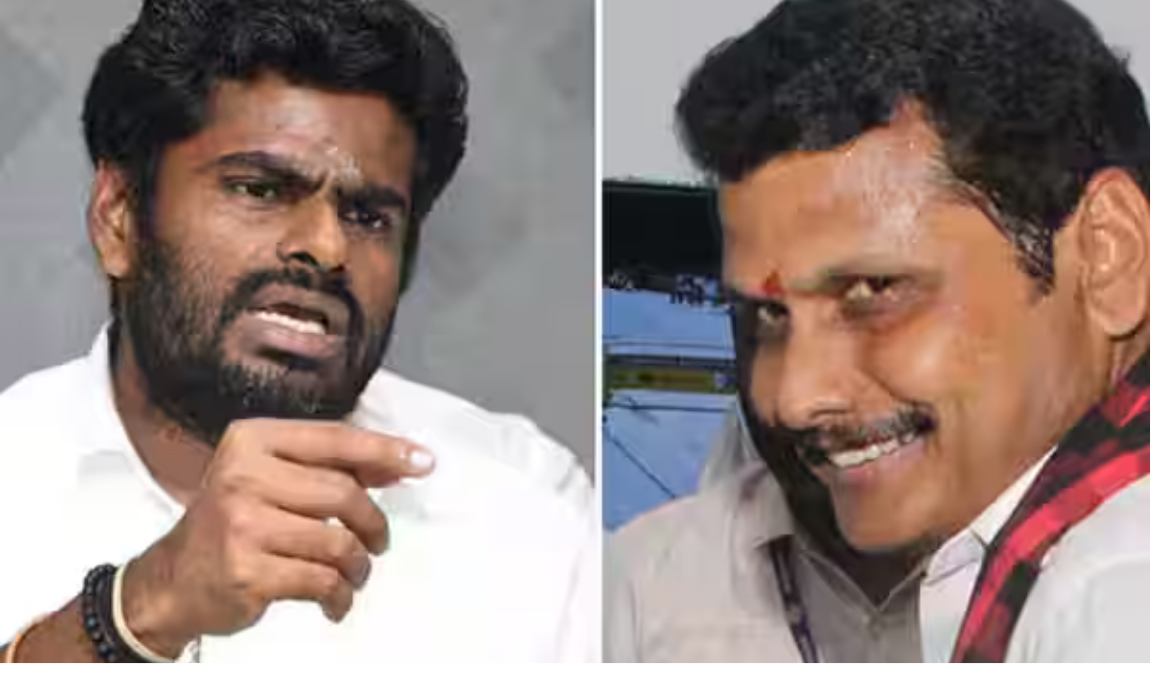 கோவையில் செய்தியாளர்களிடம் பேசி வரும் அண்ணாமலை