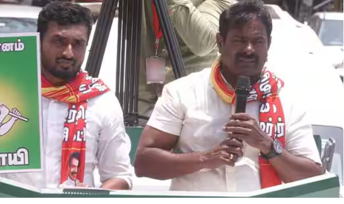 கன்னியாகுமரி தேர்தல் பிரசாரத்தில் உரையாற்றும் சீமான்