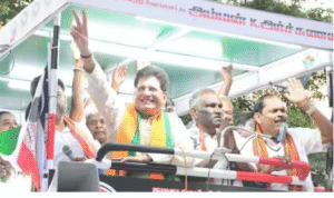 கோவையில் ரோடு ஷோவில் பங்கேற்று உரையாற்றும் பீயூஷ் கோயல்