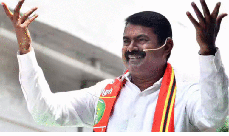 சென்னையில் தேர்தல் பிரசாரத்தில் பேசும் சீமான்