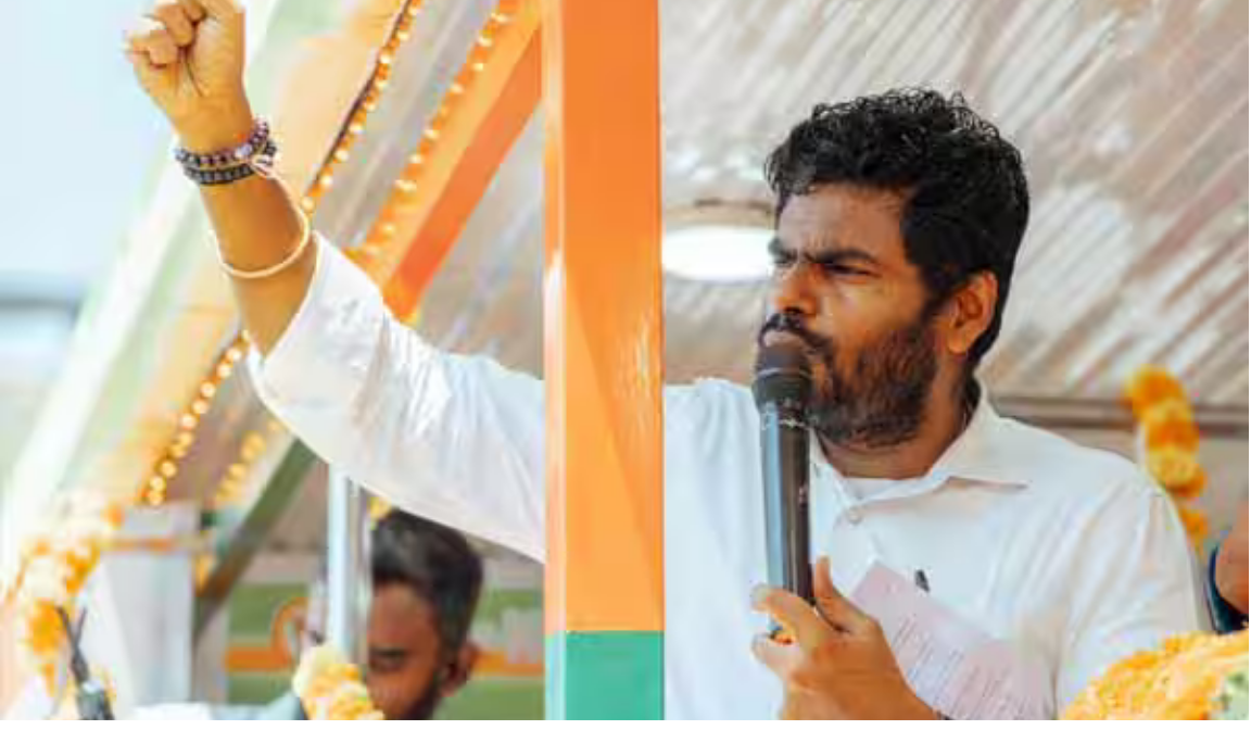 கோவையில் தேர்தல் பிரசாரத்தில் பேசும் அண்ணாமலை