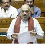 அமித் ஷா லோக்சபாவில் தொகுதி மறுவரையறை குறித்து விளக்கம் அளிக்கும் காட்சி