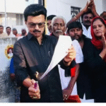 மறுவரையறை மசோதா குறித்து ஸ்டாலின் எச்சரிக்கை வெளியிடும் காட்சி