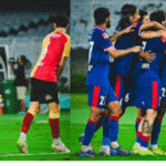 பெங்களூரு vs ஈஸ்ட் பெங்கால் ஐ.எஸ்.எல். போட்டியில் கோல் அடிக்கும் காட்சிகள்