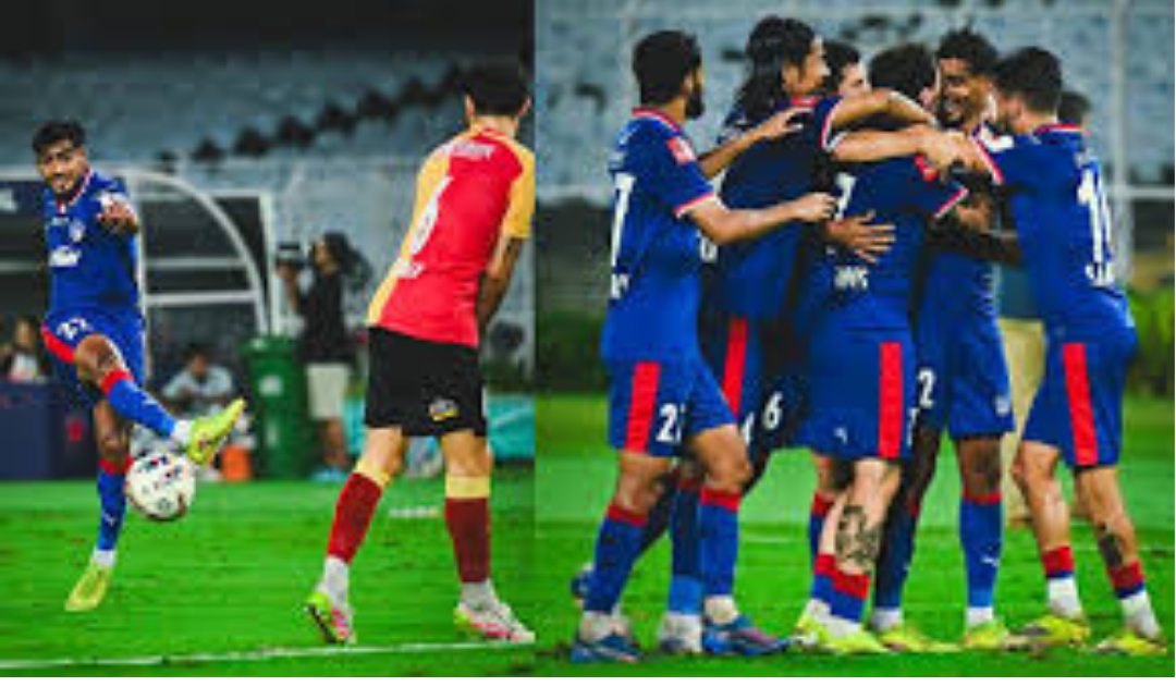 பெங்களூரு vs ஈஸ்ட் பெங்கால் ஐ.எஸ்.எல். போட்டியில் கோல் அடிக்கும் காட்சிகள்