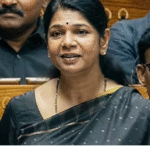 பாராளுமன்றத்தில் கருப்பு உடை அணிந்து பேசும் திமுக எம்.பி. கனிமொழி