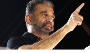 திருச்சியில் தேர்தல் பிரசாரத்தில் உரையாற்றும் கமல்ஹாசன் மற்றும் கூட்டம்