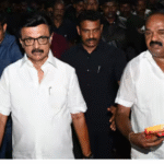 பெரம்பூரில் தேர்தல் பிரசாரத்தில் பேசும் ஸ்டாலின் மற்றும் விஜய் பிரசார காட்சி