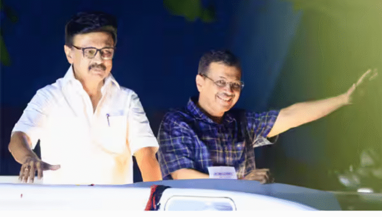 சென்னையில் ஸ்டாலின் உடன் பிரசாரம் செய்யும் கெஜ்ரிவால் மற்றும் மக்கள் கூட்டம்