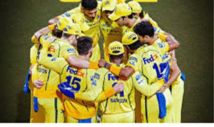 சிஎஸ்கே பந்துவீச்சாளர்கள் விக்கெட் எடுத்த பின் உற்சாகமாக கொண்டாடும் காட்சி.