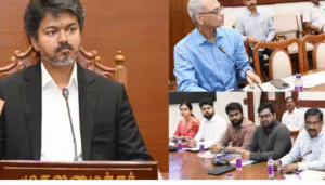 சென்னை தலைமைச் செயலகத்தில் அரசு ஊழியர்கள் மற்றும் அதிகாரிகள் பணிபுரியும் காட்சி