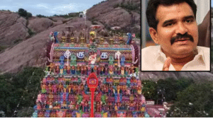 திருப்பரங்குன்றம் சுப்பிரமணிய சுவாமி கோயிலில் தரிசனம் செய்த அமைச்சர் நிர்மல் குமார்.